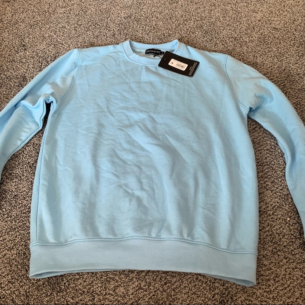 PrettyLittleThing Light Blue Oversized Sweater S